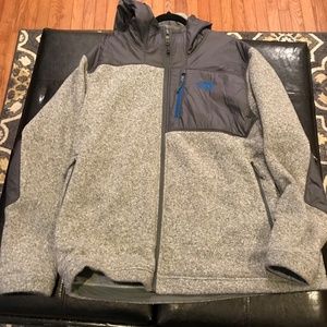 Grey North Face Denali Hoodie - XXL